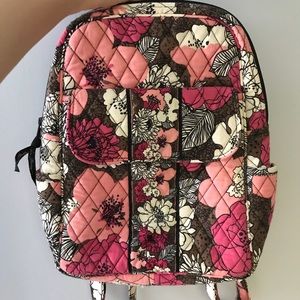 Vera Bradley Mini Backpack Mocha Rouge Pattern